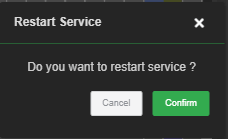 Settings > Restart Service window