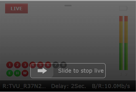 TVU One Slide to stop live
