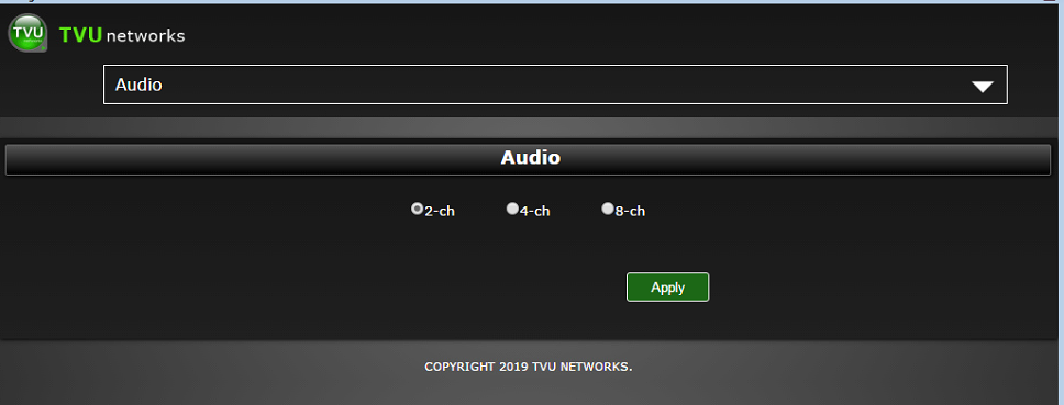 TVU One Audio window