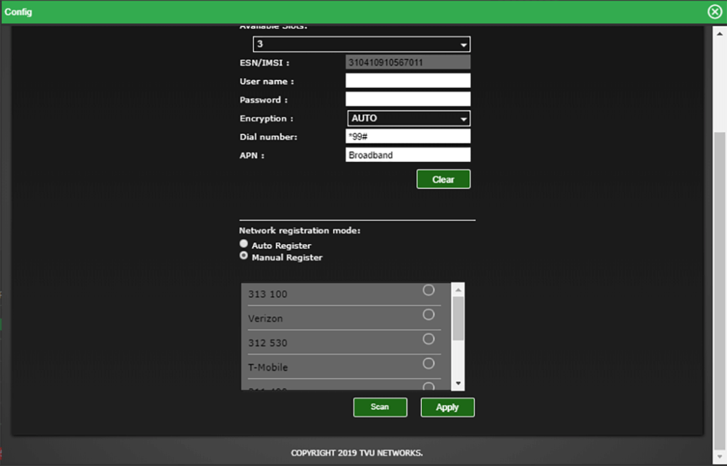 Manual modem selection