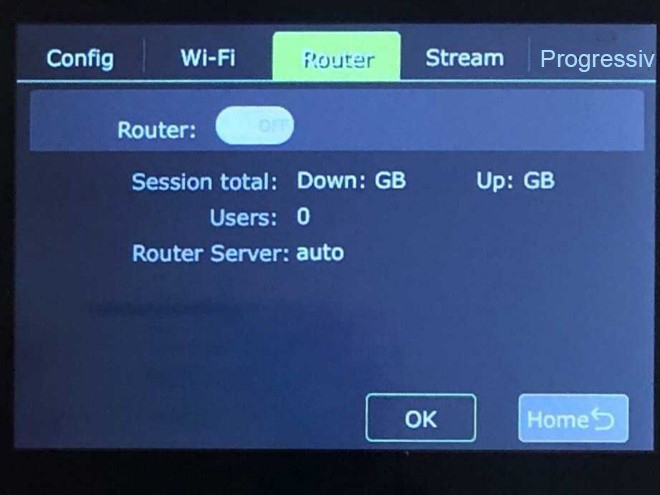 Router tab - setting is off