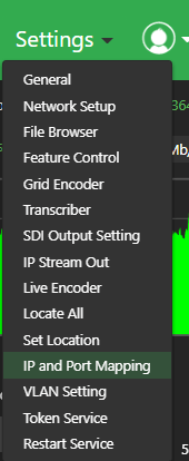 settings > ip and port mapping