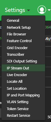 settings ip stream out