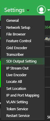 SDI Output Setting selection