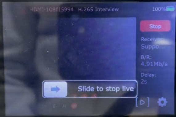 Slide to stop live prompt