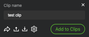 Add to clips button