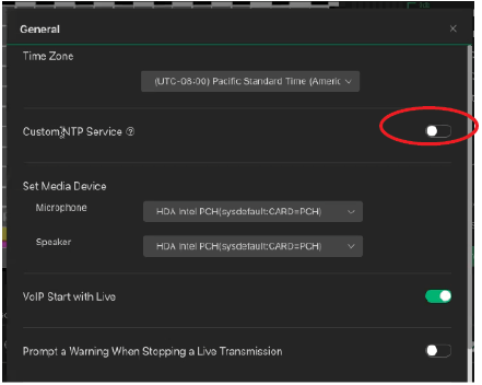 Enable custom NTP service