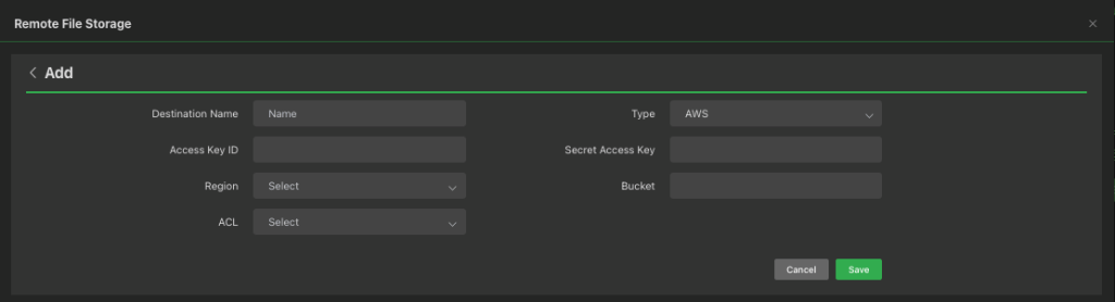 Remote File Storage Add AWS