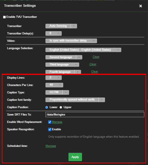 SRT file location