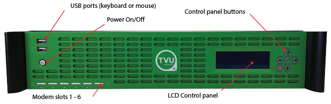 TVU RPS Link front panel overview