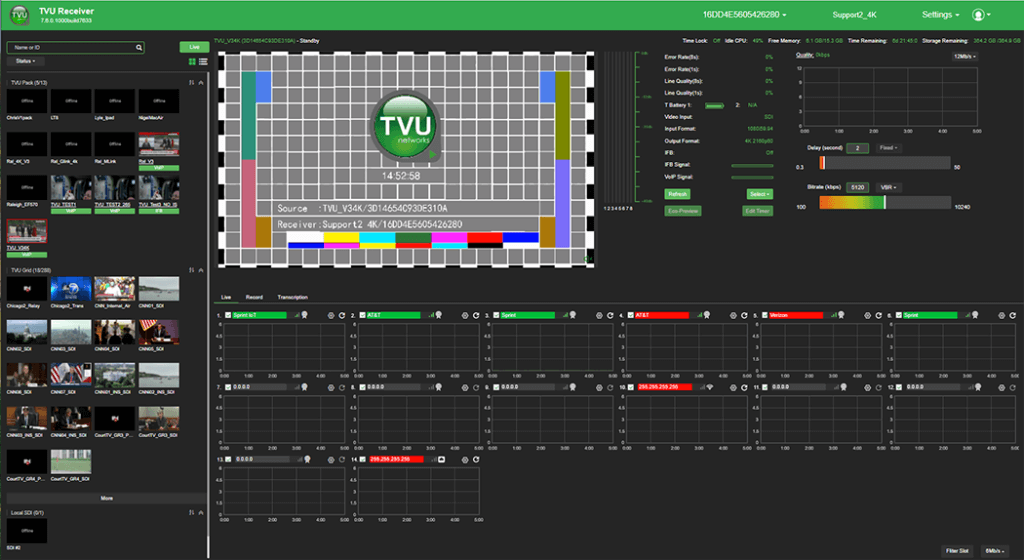 TVU Receiver Web UI