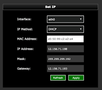 encoder set ip panel