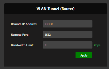 encoder settings VLAN tunnel router panel