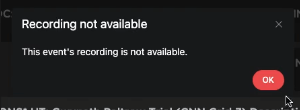 recording not available window