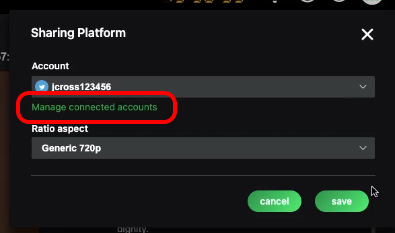 sharing platform Manage connected accounts