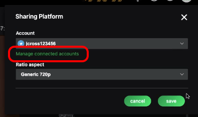 sharing platform Manage connected accounts