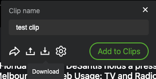 Download clip button