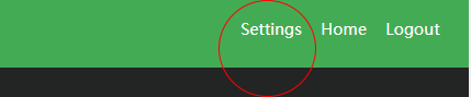 Settings menu