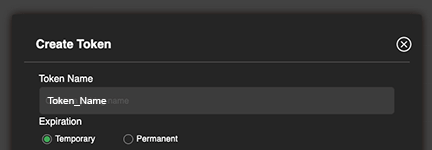 Enter Token name and expiration