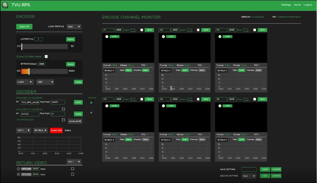 TVU RPS Web interface