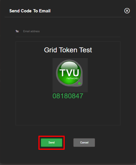 Send Grid token to email