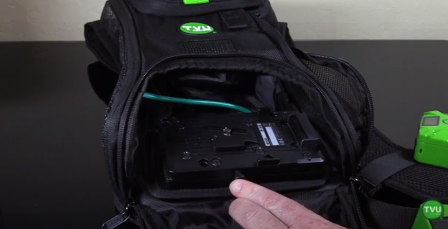 TVU One backpack v-mount plate