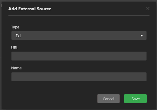 Add external source window