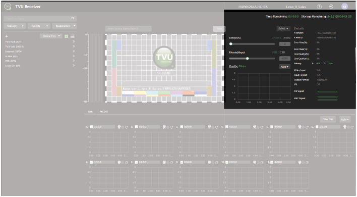 Advanced Control page - Status panel diagnostics