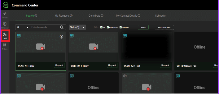 Command Center Grid tab