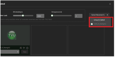 Multi-Control window select receiver menu