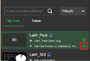 My Grid tab location visibility settings