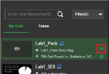 My Grid tab visibility setting icon