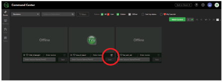 Receiver Control page - Advanced operations