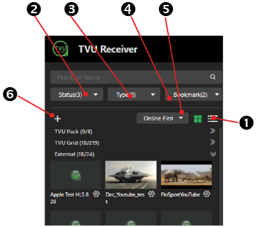 Source panel - Advanced control page