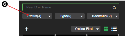 Status drop-down menu