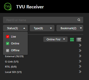 Status menu advanced