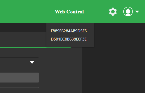 Web Control menu Network Setup