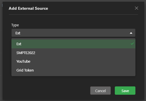 add external source selection menu