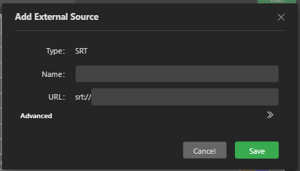 add external srt source