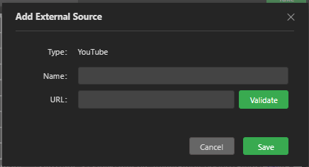 add external youtube source