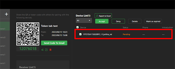 Device with Pending status