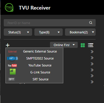 external source drop down menu