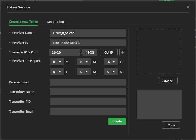 setting token service window