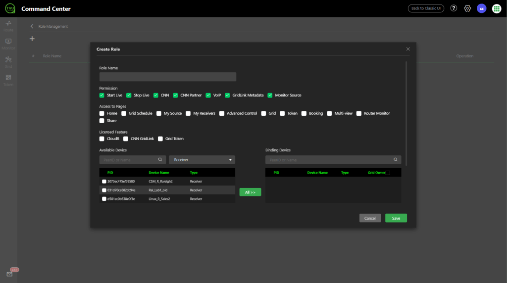 settings account role management create roll