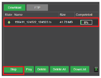 File management pausing a download