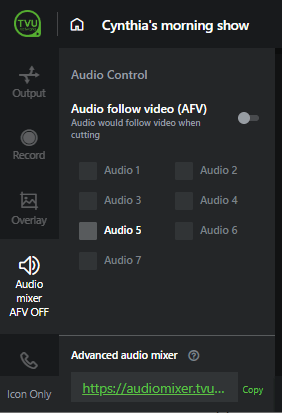 Audio mixer disabled