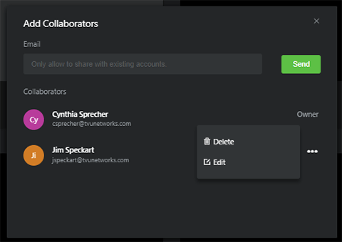 Collaborator settings