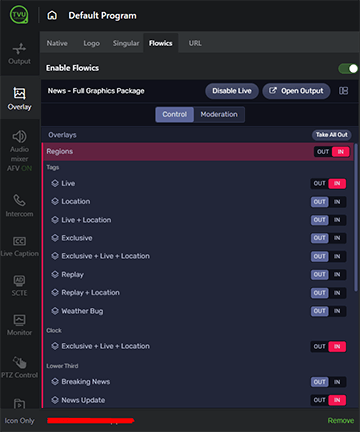 Flowics overlay panel