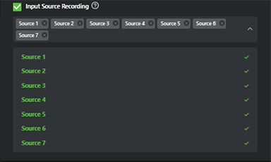 select input source recording slots