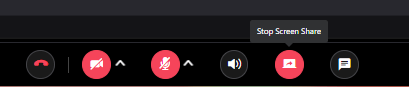 Participant stop sharing button